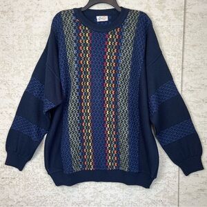 MONELLO Mens 3D Sweater Vintage Italian Wool XL